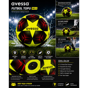 Avessa Estrella Futbol Topu 12 Panel No5 Sarı