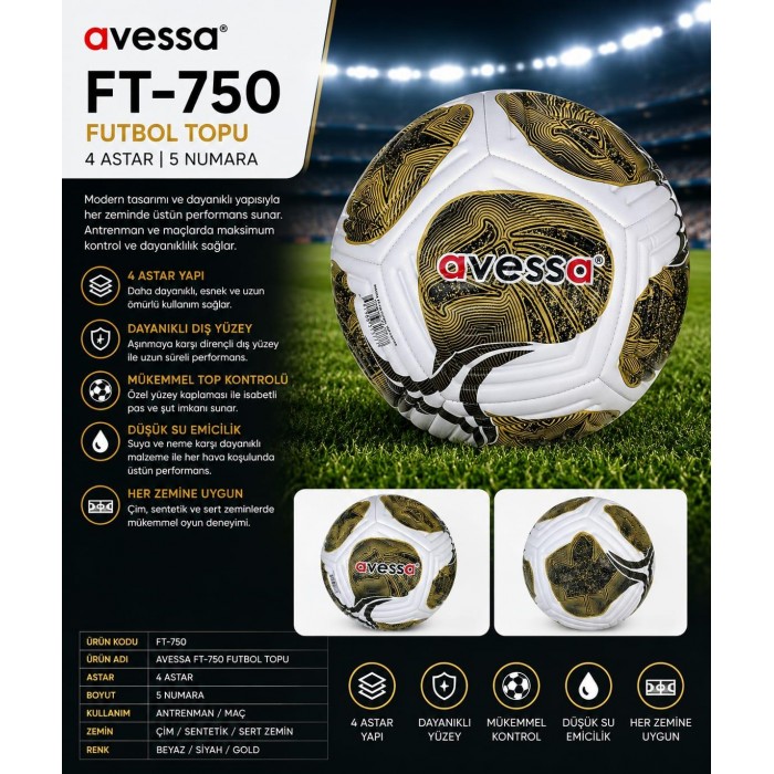 Avessa Ft-750 Futbol Topu 4 Astar Avessa Ft-750 Futbol Topu 4 Astar