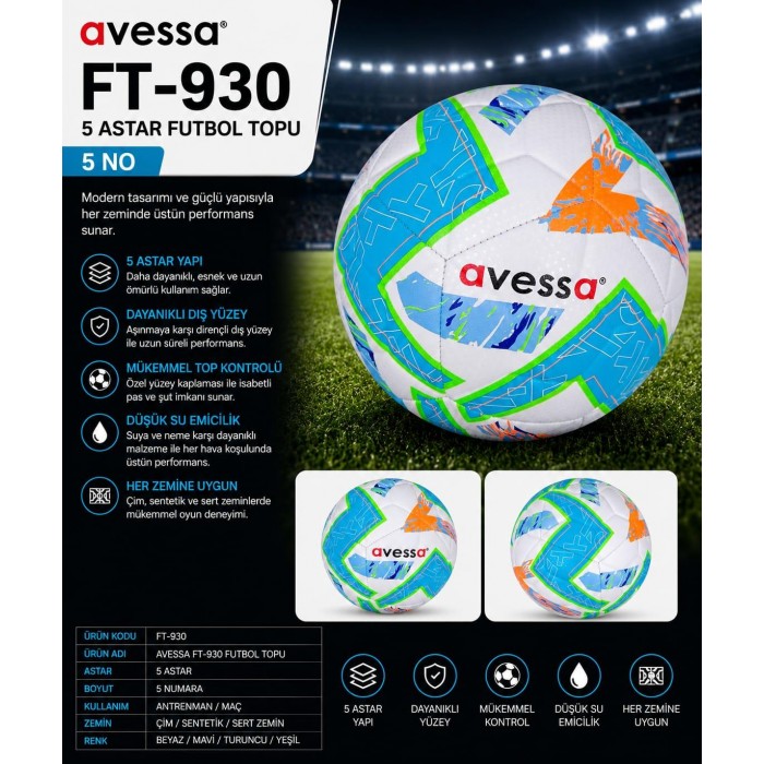 Avessa Ft-930 Futbol Topu 5 Astar