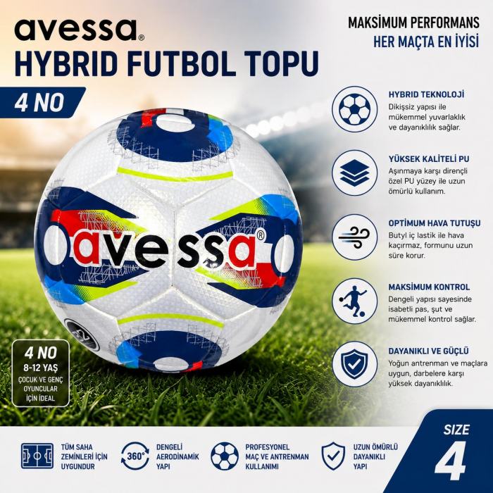 Avessa Hft-340 Hybrid Futbol Topu No4 Avessa Hft-340 Hybrid Futbol Topu No4