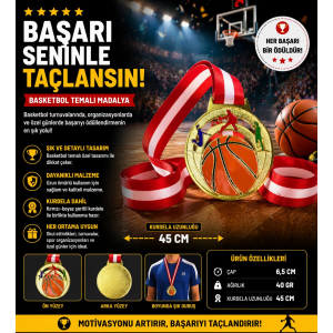 Avessa Mad-Bas-1 Basketbol Figürlü Madalya 6.5 Cm