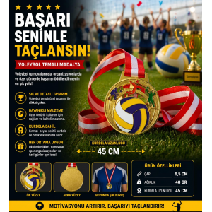 Avessa Mad-Vol-1 Voleybol Figürlü Madalya 6,5 Cm