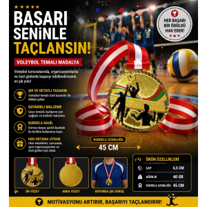 Avessa Mad-Vol-2 Voleybol Figürlü Madalya 6,5 Cm
