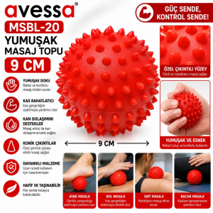 Avessa Msbl-20 Yumuşak Masaj Topu 9 Cm Kırmızı