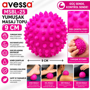 Avessa Msbl-25 Yumuşak Masaj Topu 9 Cm Pembe