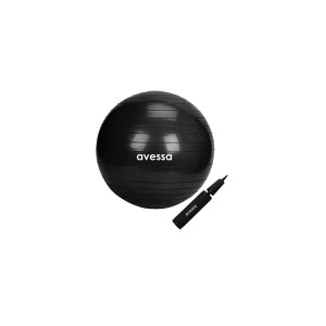 Avessa Pilates Topu 55 cm Siyah Pompalı 