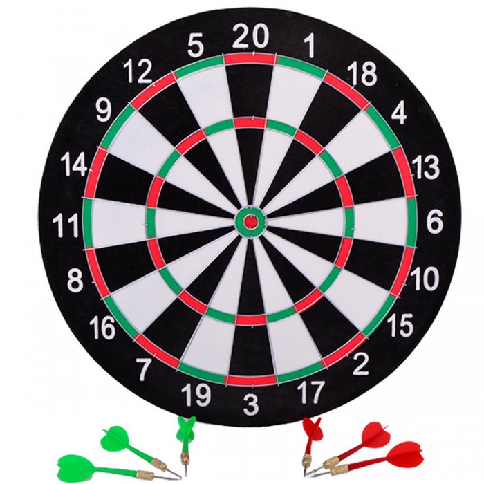 Çift Taraflı 38 cm Dart Tahtası ve 6 Adet Dart Oku Çift Taraflı 38 cm Dart Tahtası ve 6 Adet Dart Oku